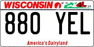 WI license plate 880YEL