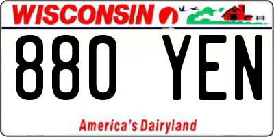 WI license plate 880YEN