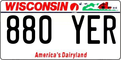 WI license plate 880YER