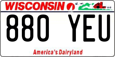 WI license plate 880YEU