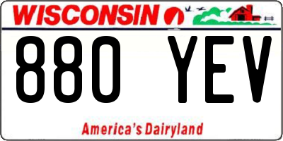 WI license plate 880YEV
