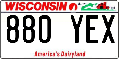 WI license plate 880YEX