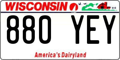 WI license plate 880YEY