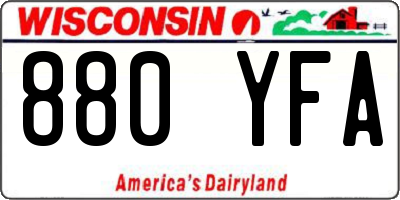 WI license plate 880YFA