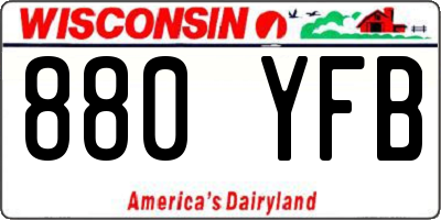 WI license plate 880YFB