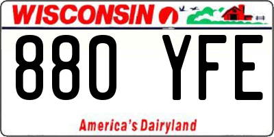 WI license plate 880YFE