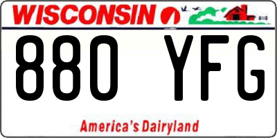 WI license plate 880YFG