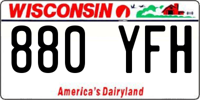 WI license plate 880YFH