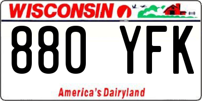 WI license plate 880YFK