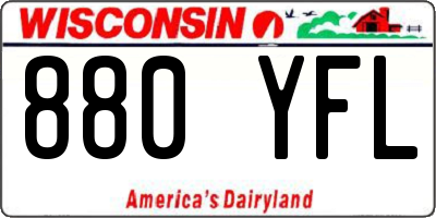WI license plate 880YFL