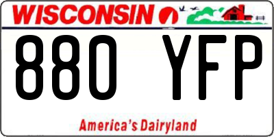 WI license plate 880YFP