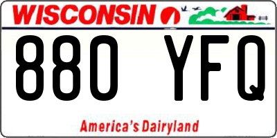 WI license plate 880YFQ