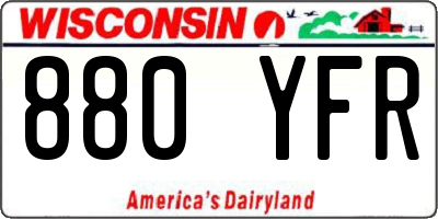 WI license plate 880YFR