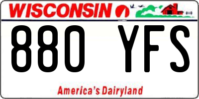 WI license plate 880YFS