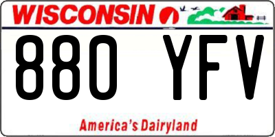 WI license plate 880YFV