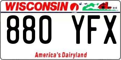 WI license plate 880YFX