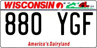 WI license plate 880YGF