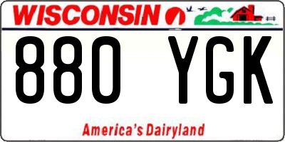 WI license plate 880YGK