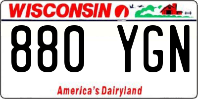 WI license plate 880YGN