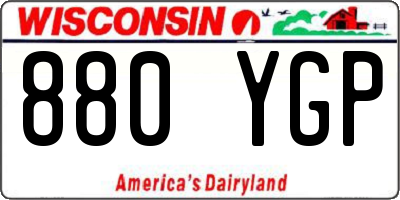 WI license plate 880YGP