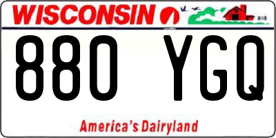 WI license plate 880YGQ