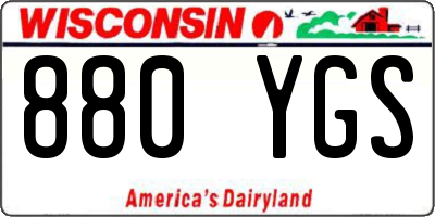 WI license plate 880YGS