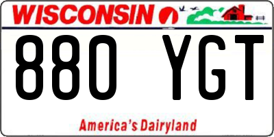 WI license plate 880YGT