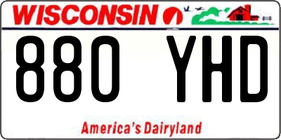 WI license plate 880YHD