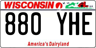WI license plate 880YHE
