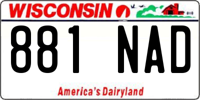 WI license plate 881NAD