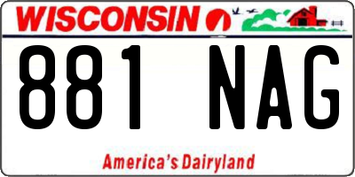 WI license plate 881NAG