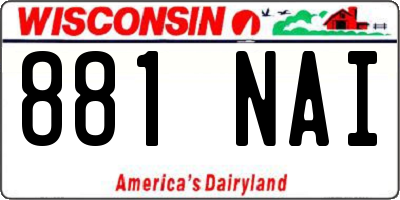 WI license plate 881NAI