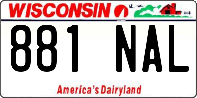 WI license plate 881NAL