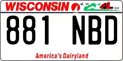 WI license plate 881NBD