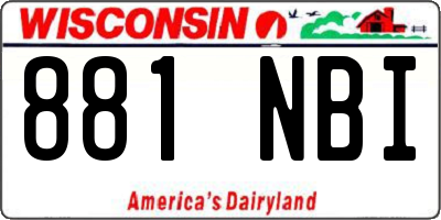 WI license plate 881NBI