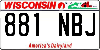 WI license plate 881NBJ