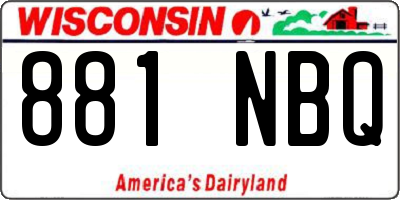 WI license plate 881NBQ