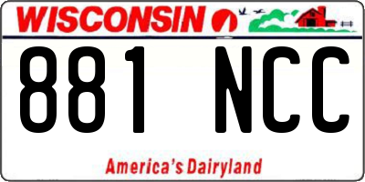WI license plate 881NCC