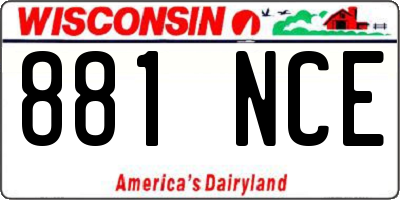 WI license plate 881NCE