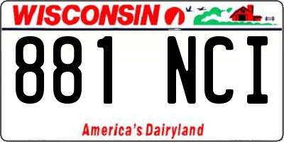 WI license plate 881NCI