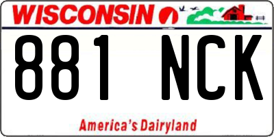WI license plate 881NCK