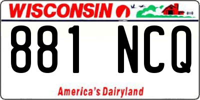 WI license plate 881NCQ