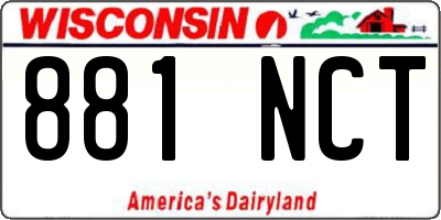 WI license plate 881NCT