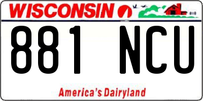 WI license plate 881NCU
