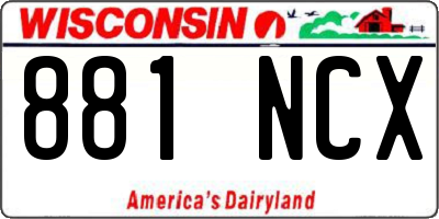 WI license plate 881NCX