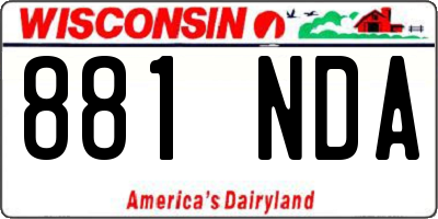 WI license plate 881NDA