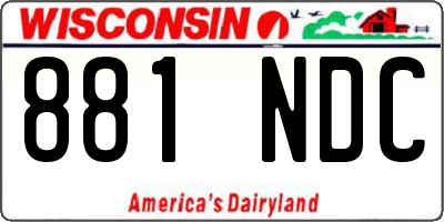 WI license plate 881NDC