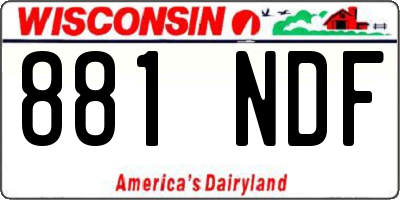 WI license plate 881NDF