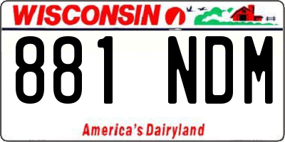 WI license plate 881NDM