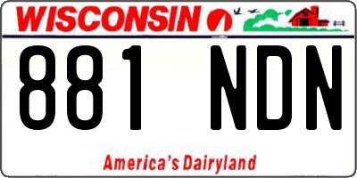 WI license plate 881NDN